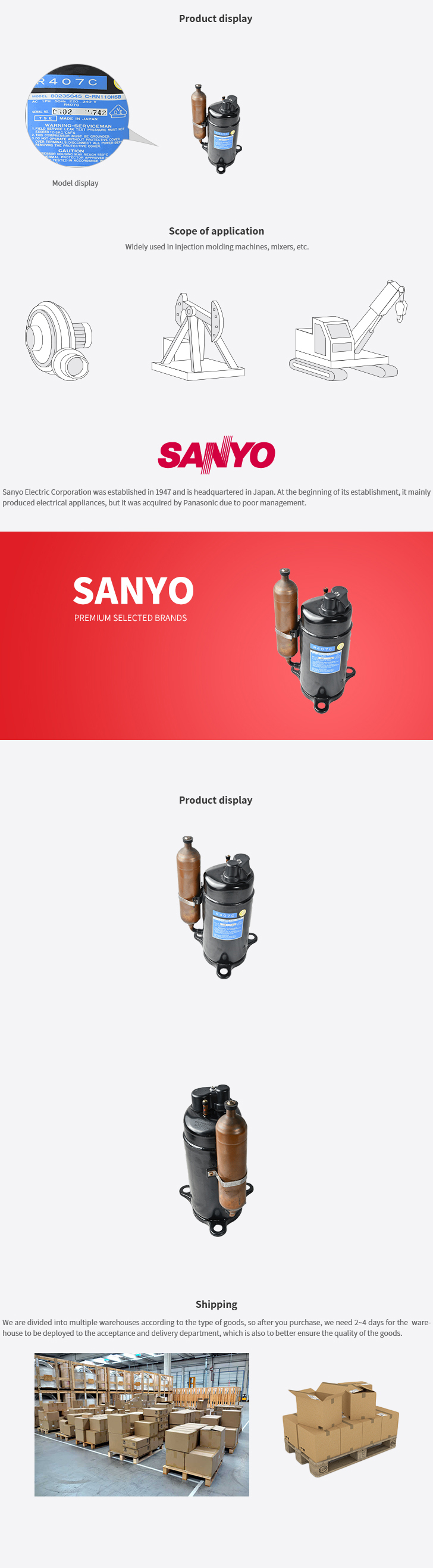 Sanyo Compressor C-RN110H5B, technical parameters pdf, structure diagram